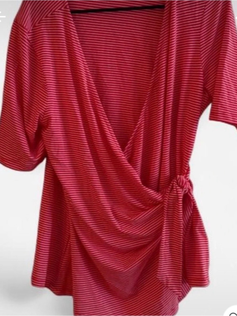 Lands' End Red Striped Wrap Tunic